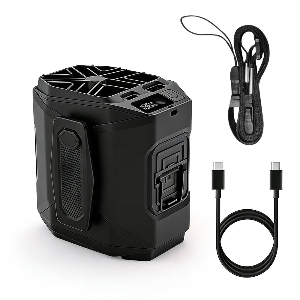 20000Mah Waist Fan Wearable Waist Fan 5-Speed Lightweight 40H Outdoor Hands-Free Cooling Work Site Travel Ooutdoor Long-Distance