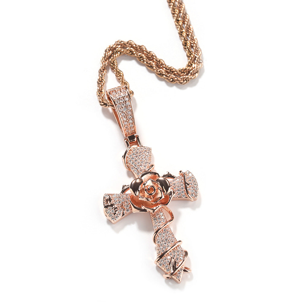 Rose Cross Pendant