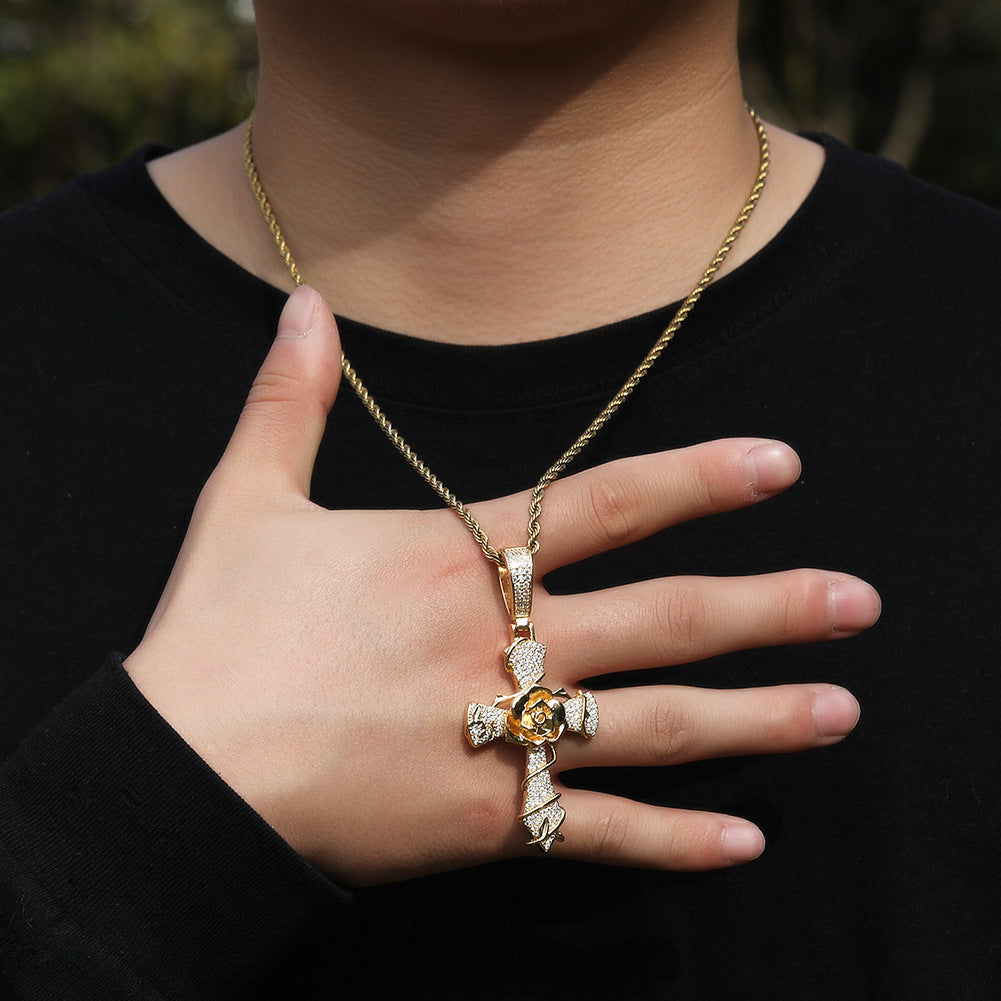 Rose Cross Pendant
