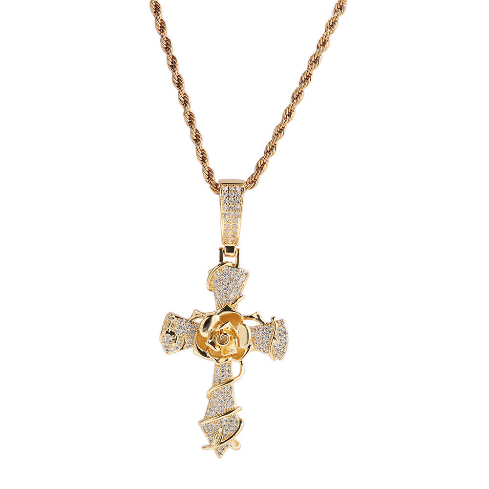 Rose Cross Pendant