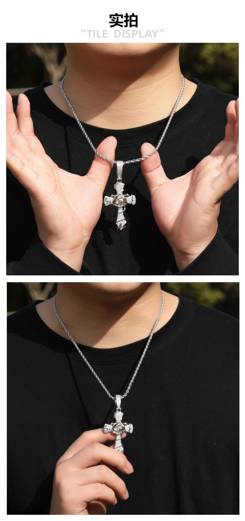 Rose Cross Pendant