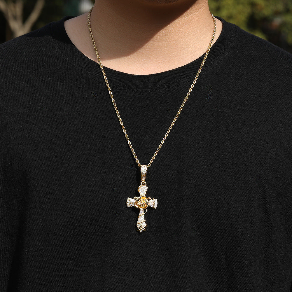 Rose Cross Pendant