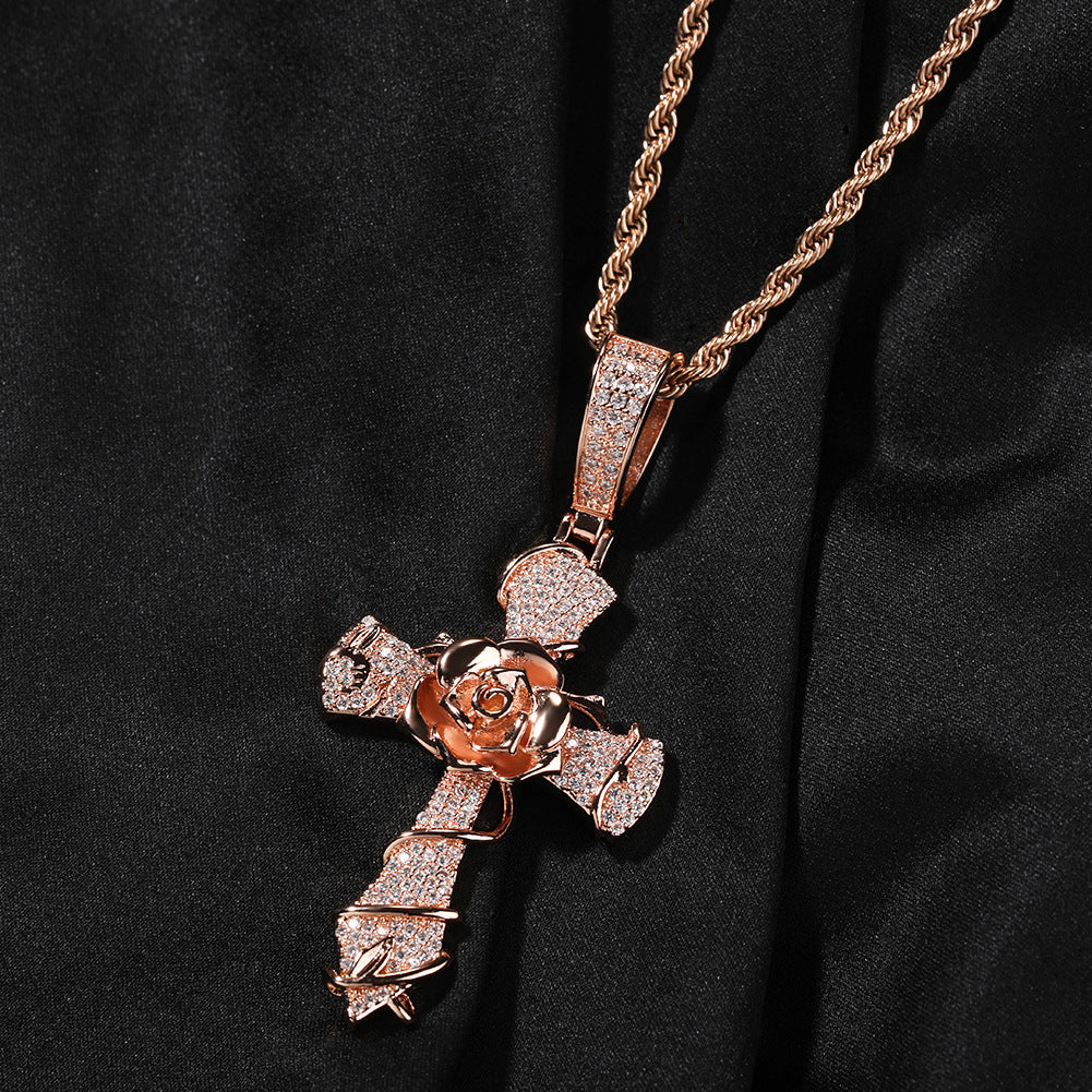 Rose Cross Pendant