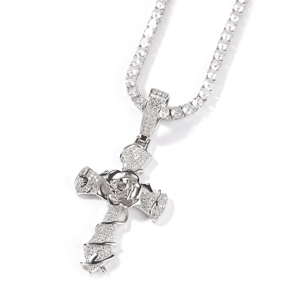 Rose Cross Pendant