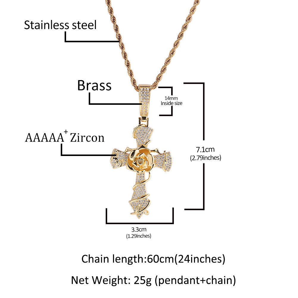 Rose Cross Pendant