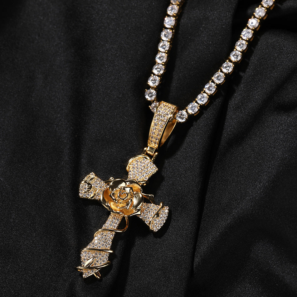 Rose Cross Pendant