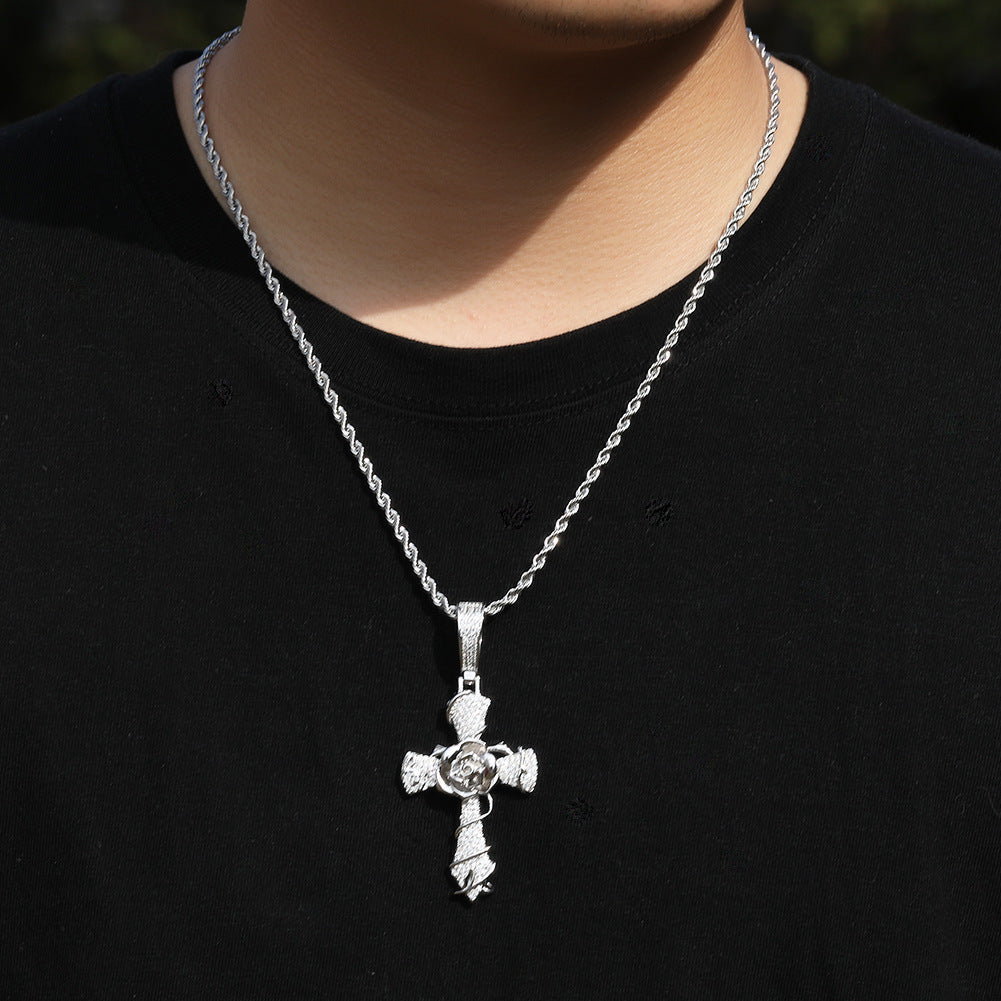 Rose Cross Pendant