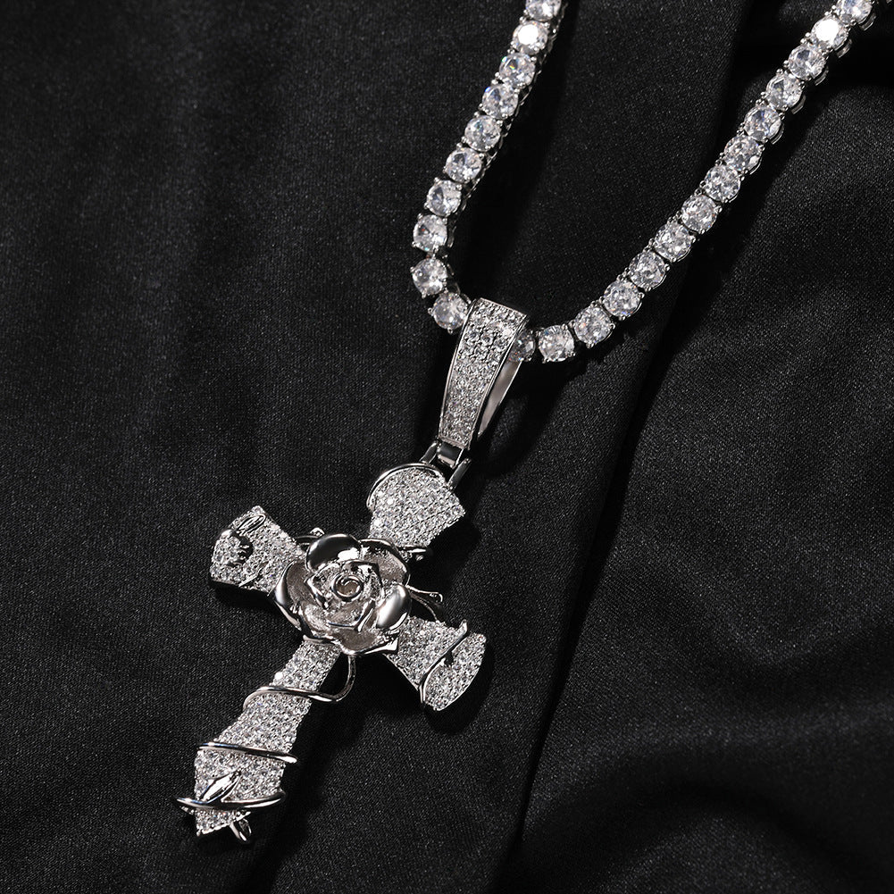 Rose Cross Pendant