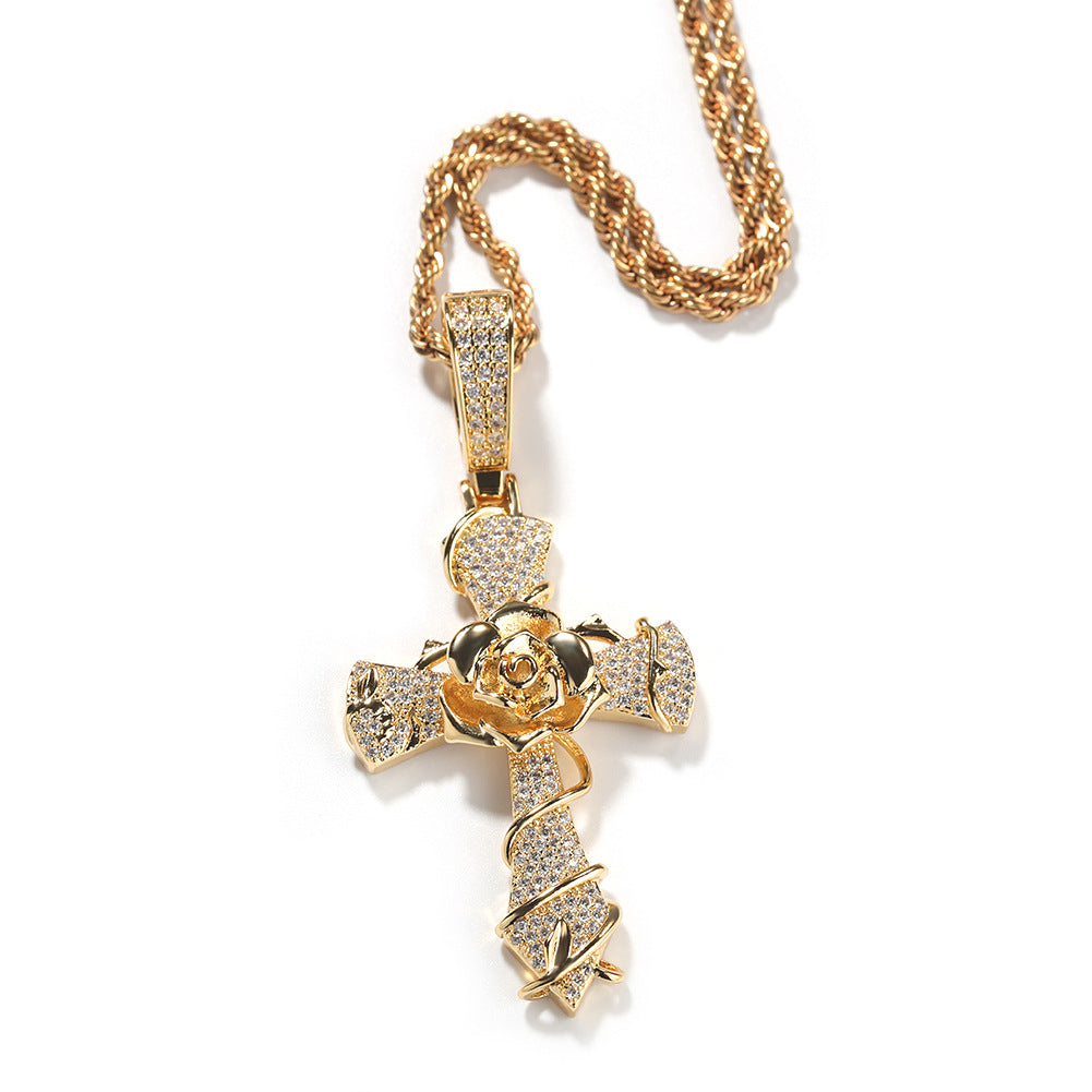 Rose Cross Pendant