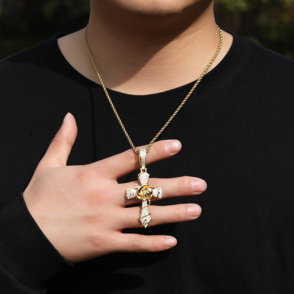 Rose Cross Pendant