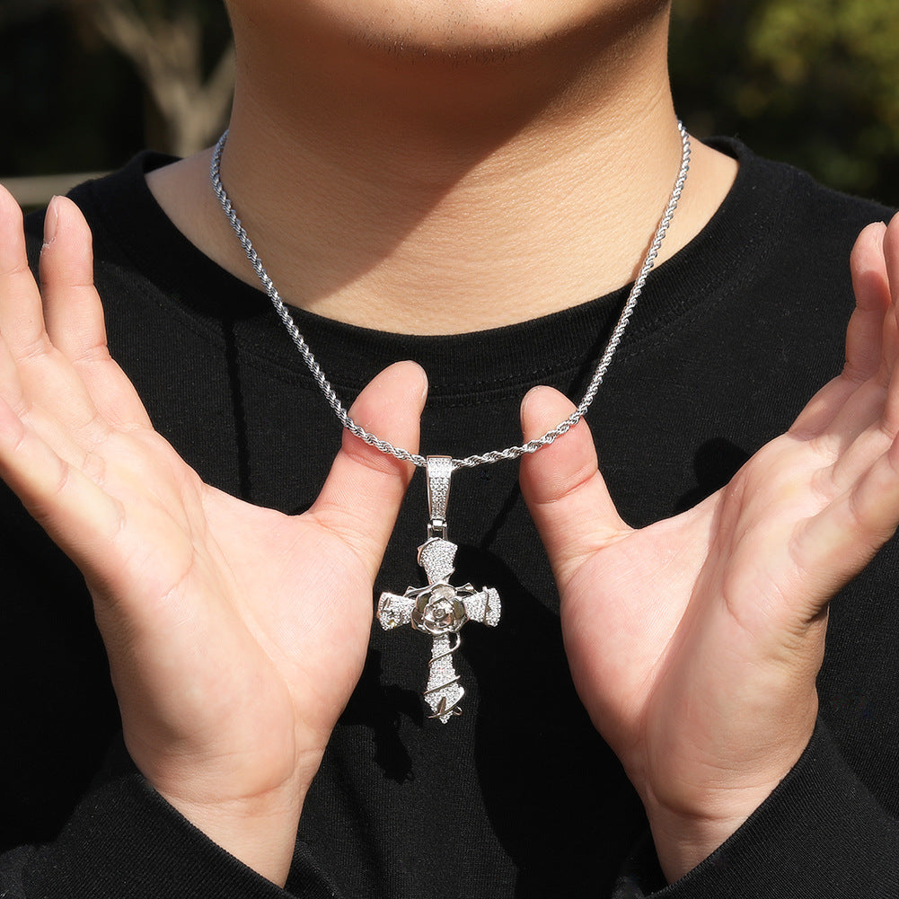 Rose Cross Pendant