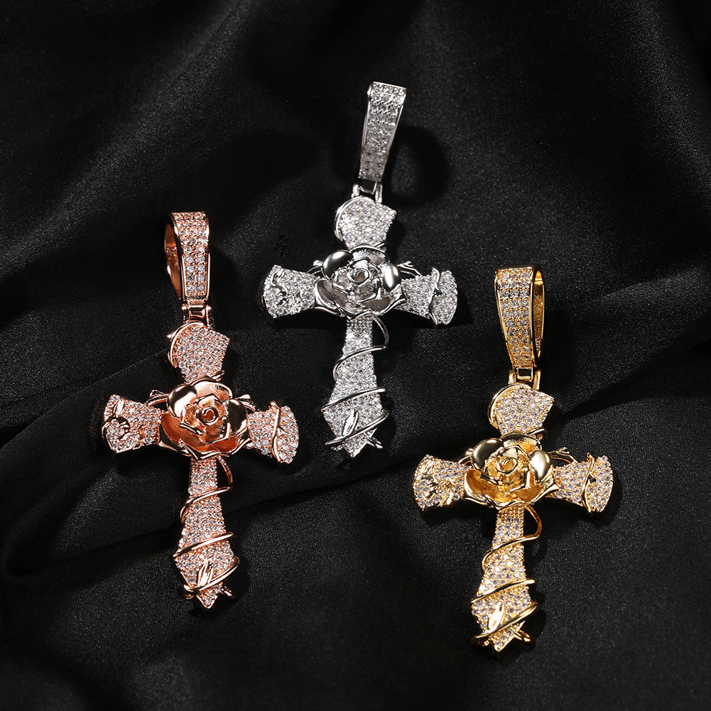 Rose Cross Pendant