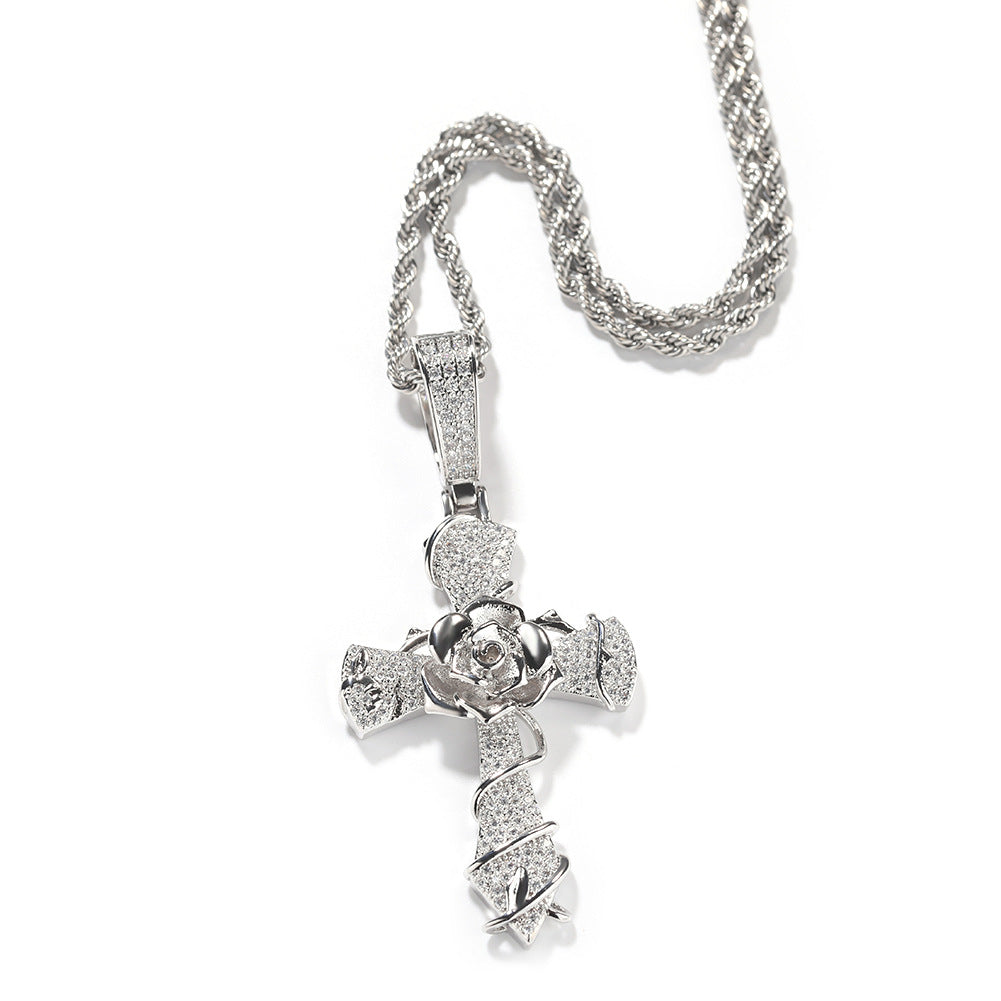 Rose Cross Pendant