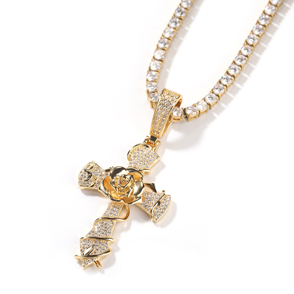 Rose Cross Pendant