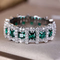 Luxury Full Diamond Geometric Zircon Ring