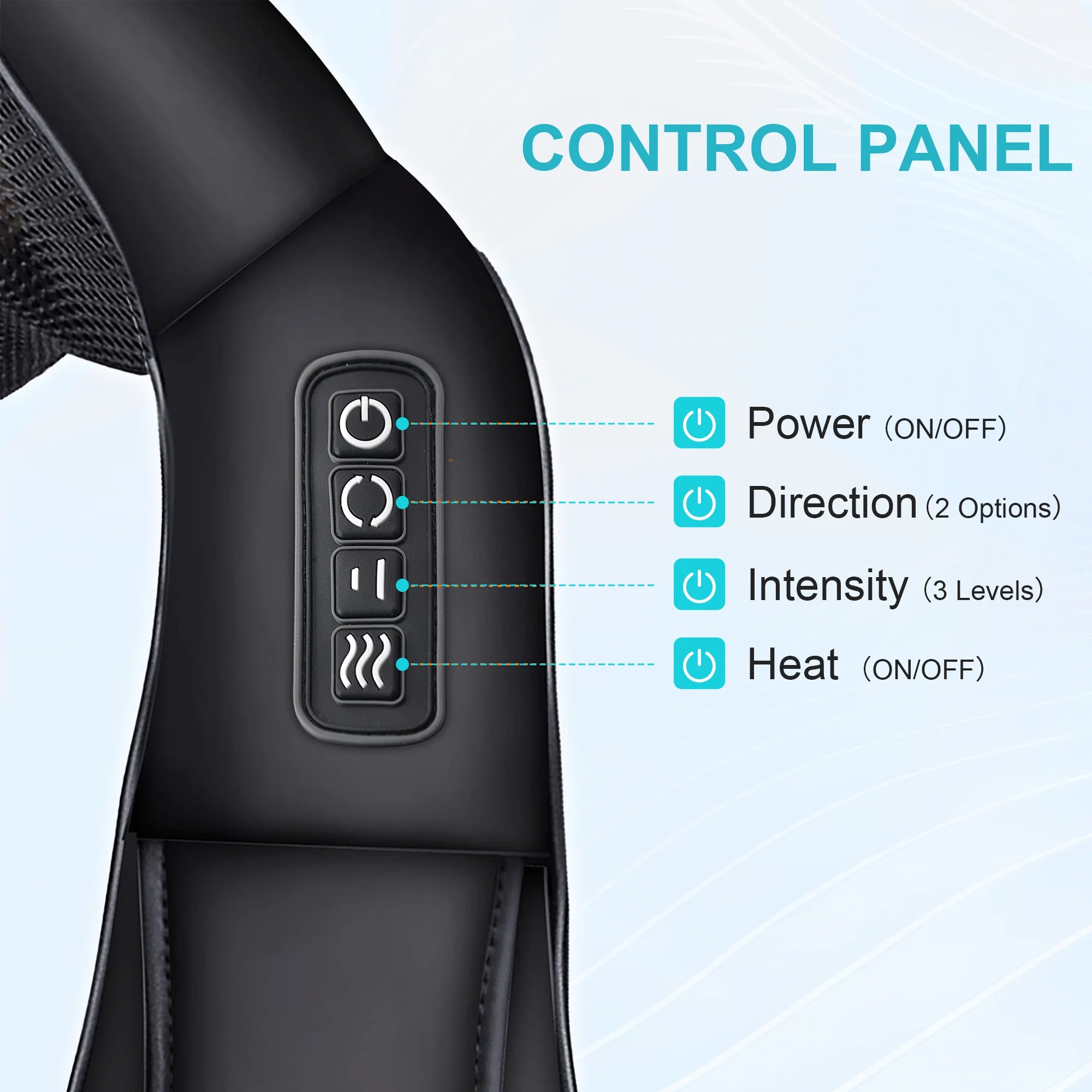 Shiatsu Shoulder Neck Massager with Heating, Deep Tissue 3D Kneading Massager, Use at Home, Car, Office (Black)